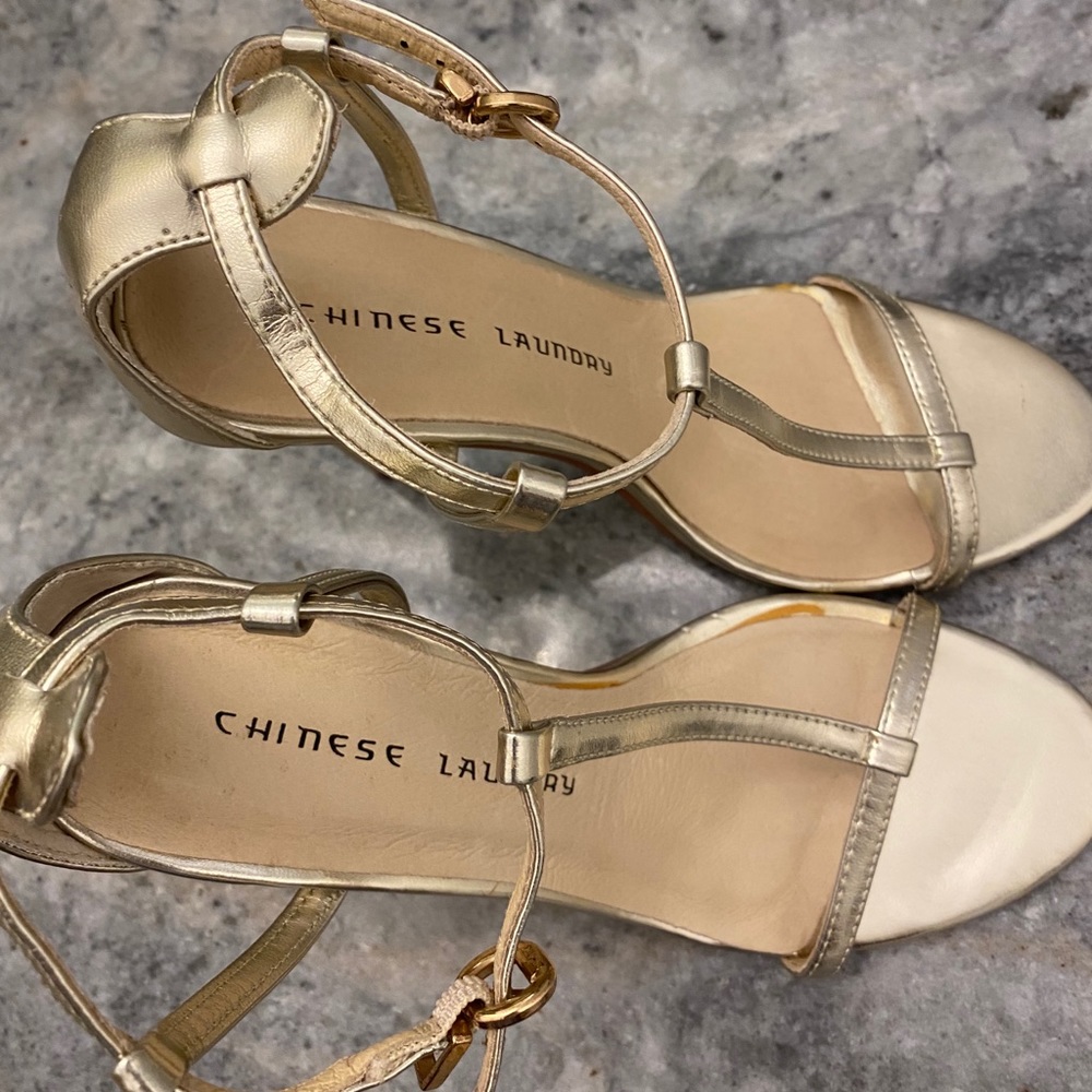 Chinese Laundry Metallic Gold Heels